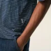 Blue Cotton Striped Ami De Coeur Polo