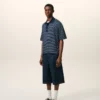 Blue Cotton Striped Ami De Coeur Polo