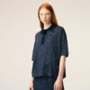 Blue Cotton Striped Ami De Coeur Polo