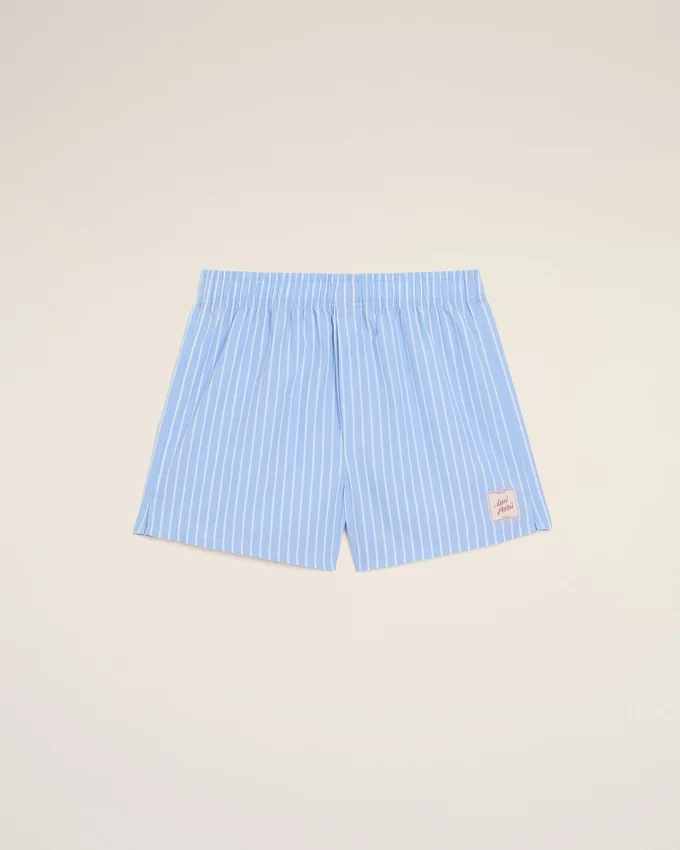 Blue Cotton Stripes Short Blue Cotton Stripes Short