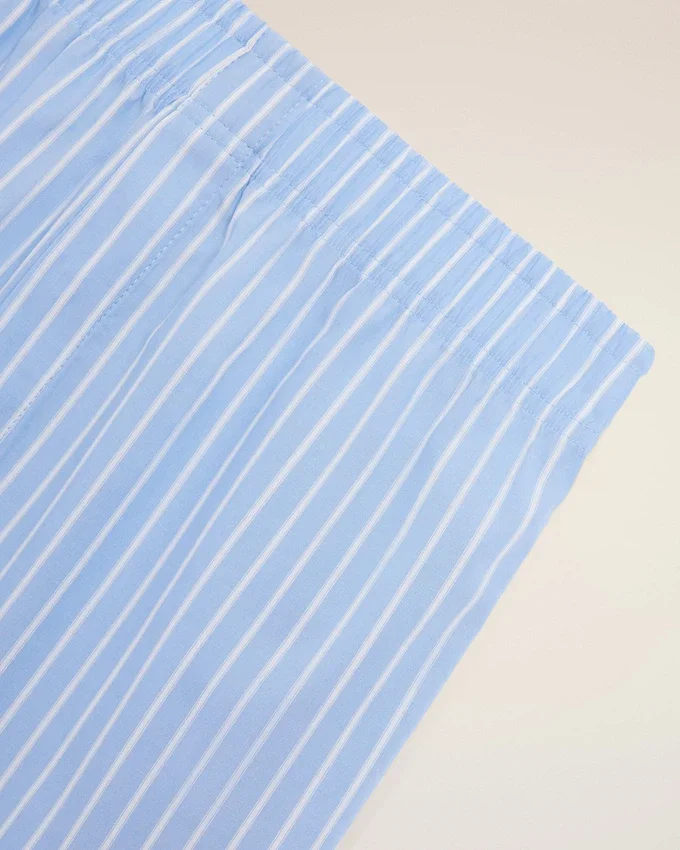 Blue Cotton Stripes Short Blue Cotton Stripes Short