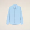 Blue Cotton Tailor Embroidered Ami De Coeur Shirt