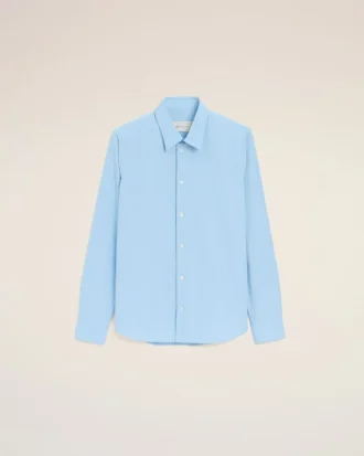 Blue Cotton Tailor Embroidered Ami De Coeur Shirt