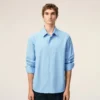 Blue Cotton Tailor Embroidered Ami De Coeur Shirt