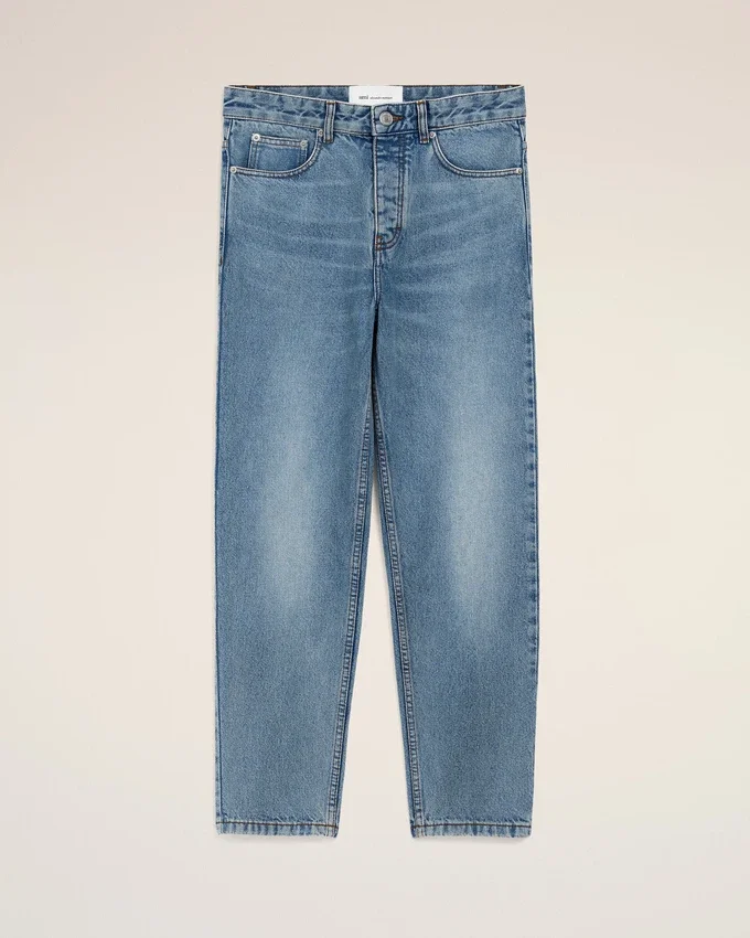 Blue Cotton Tapered Fit Jeans Blue Cotton Tapered Fit Jeans