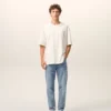 Blue Cotton Tapered Fit Jeans Blue Cotton Tapered Fit Jeans