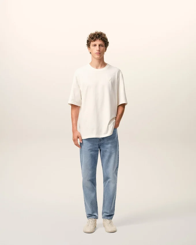 Blue Cotton Tapered Fit Jeans Blue Cotton Tapered Fit Jeans