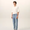 Blue Cotton Tapered Fit Jeans Blue Cotton Tapered Fit Jeans