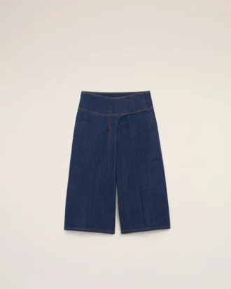 Blue Cotton Wrapped Belted Bermuda Shorts Blue Cotton Wrapped Belted Bermuda Shorts