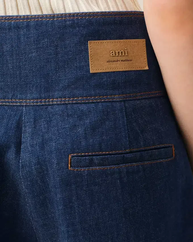 Blue Cotton Wrapped Belted Bermuda Shorts Blue Cotton Wrapped Belted Bermuda Shorts