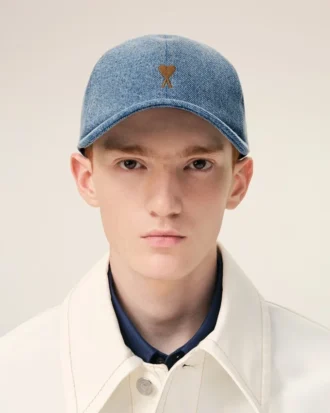 Blue Denim Ami De Coeur Embroidery Cap