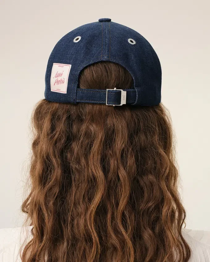 Blue Denim Ami Paris Side Patch Cap Blue Denim Ami Paris Side Patch Cap