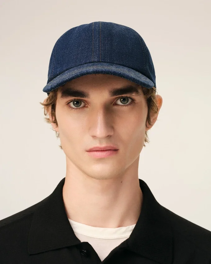 Blue Denim Ami Paris Side Patch Cap Blue Denim Ami Paris Side Patch Cap