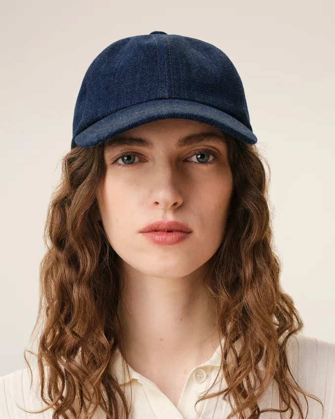 Blue Denim Ami Paris Side Patch Cap Blue Denim Ami Paris Side Patch Cap