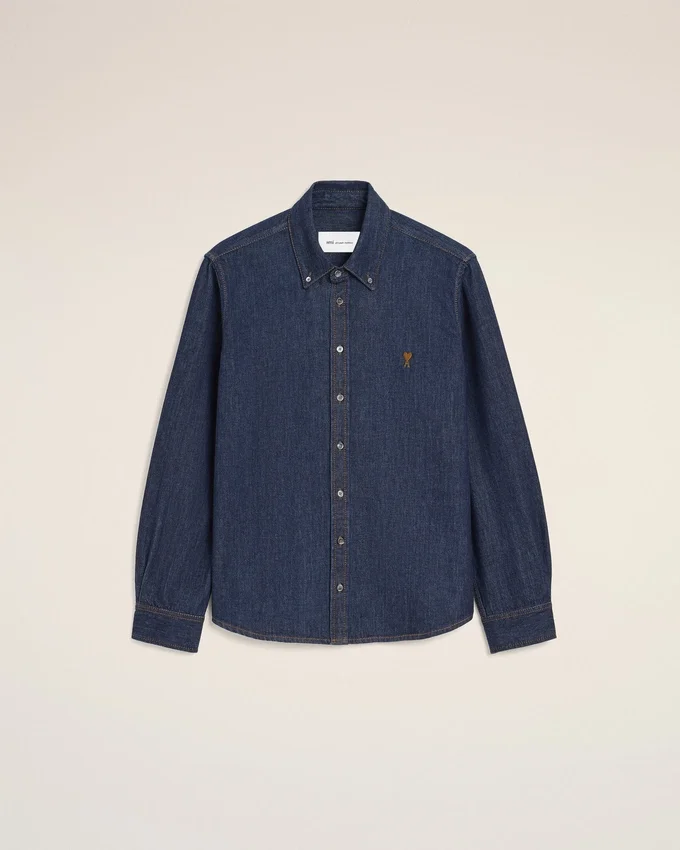 Blue Denim Cotton Ami De Coeur Shirt Blue Denim Cotton Ami De Coeur Shirt