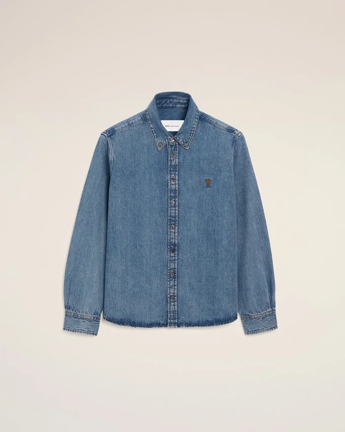 Blue Denim Cotton Ami De Coeur Shirt Blue Denim Cotton Ami De Coeur Shirt