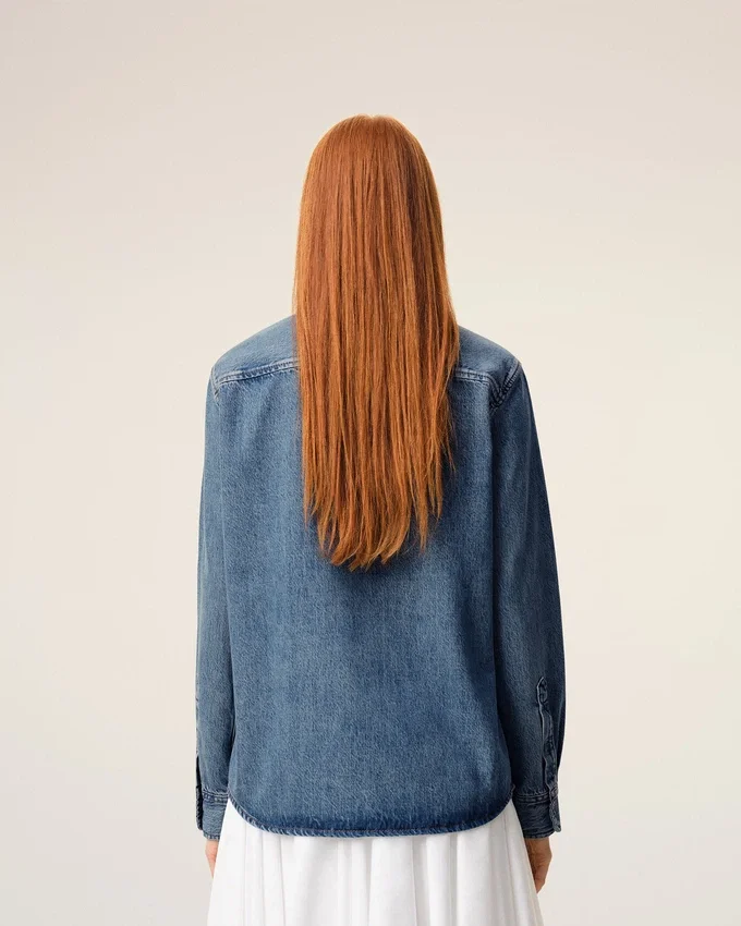 Blue Denim Cotton Ami De Coeur Shirt Blue Denim Cotton Ami De Coeur Shirt