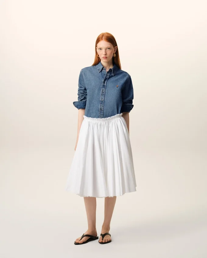 Blue Denim Cotton Ami De Coeur Shirt Blue Denim Cotton Ami De Coeur Shirt