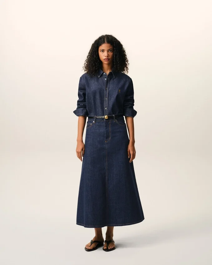 Blue Denim Cotton Ami De Coeur Shirt Blue Denim Cotton Ami De Coeur Shirt