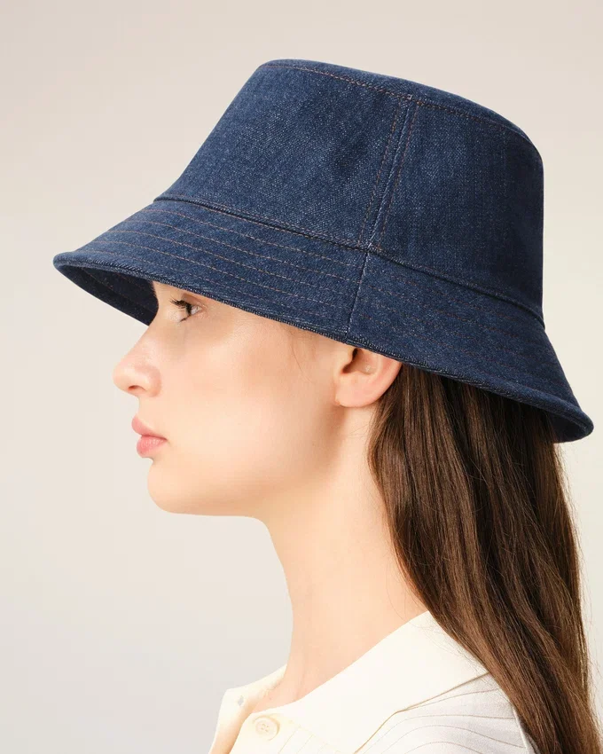 Blue Denim Cotton Ami Paris Heritage Patch Hat Blue Denim Cotton Ami Paris Heritage Patch Hat