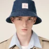 Blue Denim Cotton Ami Paris Heritage Patch Hat Blue Denim Cotton Ami Paris Heritage Patch Hat