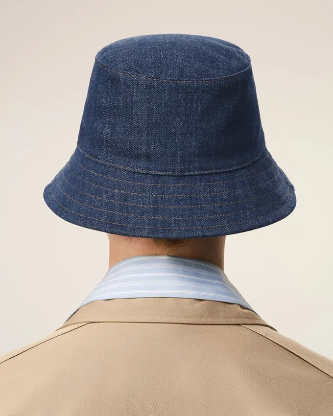 Blue Denim Cotton Ami Paris Heritage Patch Hat Blue Denim Cotton Ami Paris Heritage Patch Hat