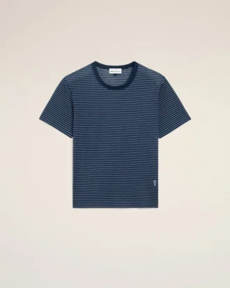 Blue Striped Cotton Ami De Coeur T-Shirt