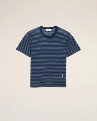 Blue Striped Cotton Ami De Coeur T-Shirt