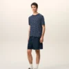 Blue Striped Cotton Ami De Coeur T-Shirt Blue Striped Cotton Ami De Coeur T-Shirt