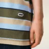 Blue Striped Cotton Ami Patch Polo Blue Striped Cotton Ami Patch Polo
