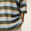 Blue Striped Cotton Ami Patch Polo Blue Striped Cotton Ami Patch Polo