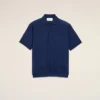 Blue Thin Wool Short Sleeves Ami De Coeur Polo Blue Thin Wool Short Sleeves Ami De Coeur Polo