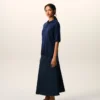 Blue Thin Wool Short Sleeves Ami De Coeur Polo Blue Thin Wool Short Sleeves Ami De Coeur Polo