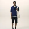 Blue Thin Wool Short Sleeves Ami De Coeur Polo Blue Thin Wool Short Sleeves Ami De Coeur Polo