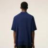 Blue Thin Wool Short Sleeves Ami De Coeur Polo Blue Thin Wool Short Sleeves Ami De Coeur Polo