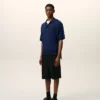 Blue Thin Wool Short Sleeves Ami De Coeur Polo Blue Thin Wool Short Sleeves Ami De Coeur Polo