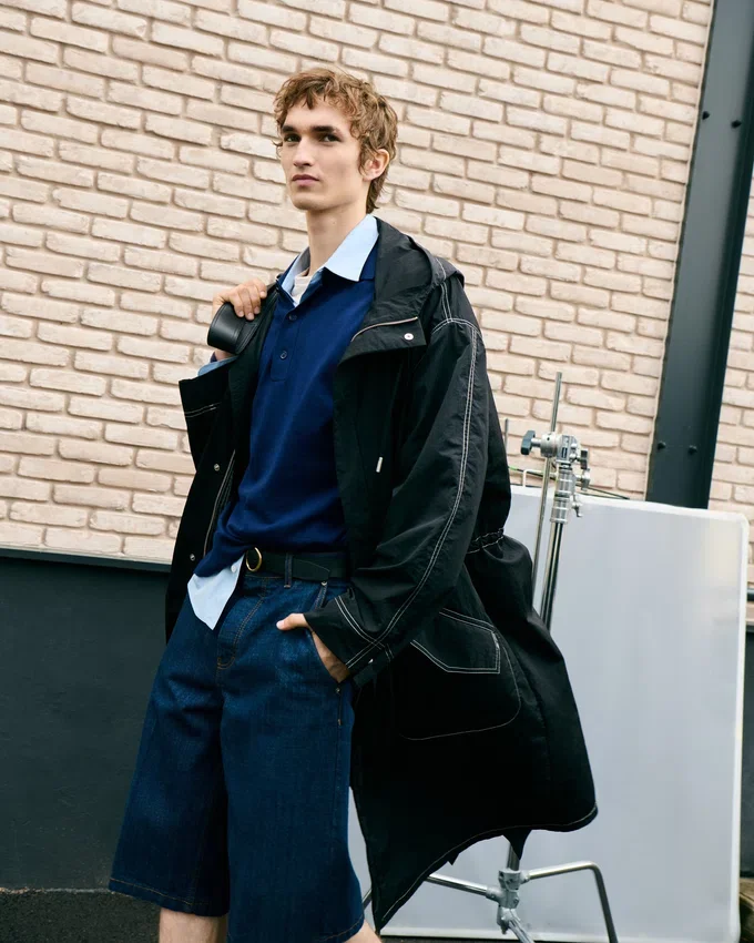Blue Thin Wool Short Sleeves Ami De Coeur Polo Blue Thin Wool Short Sleeves Ami De Coeur Polo