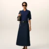 Blue Thin Wool Short Sleeves Ami De Coeur Polo Blue Thin Wool Short Sleeves Ami De Coeur Polo