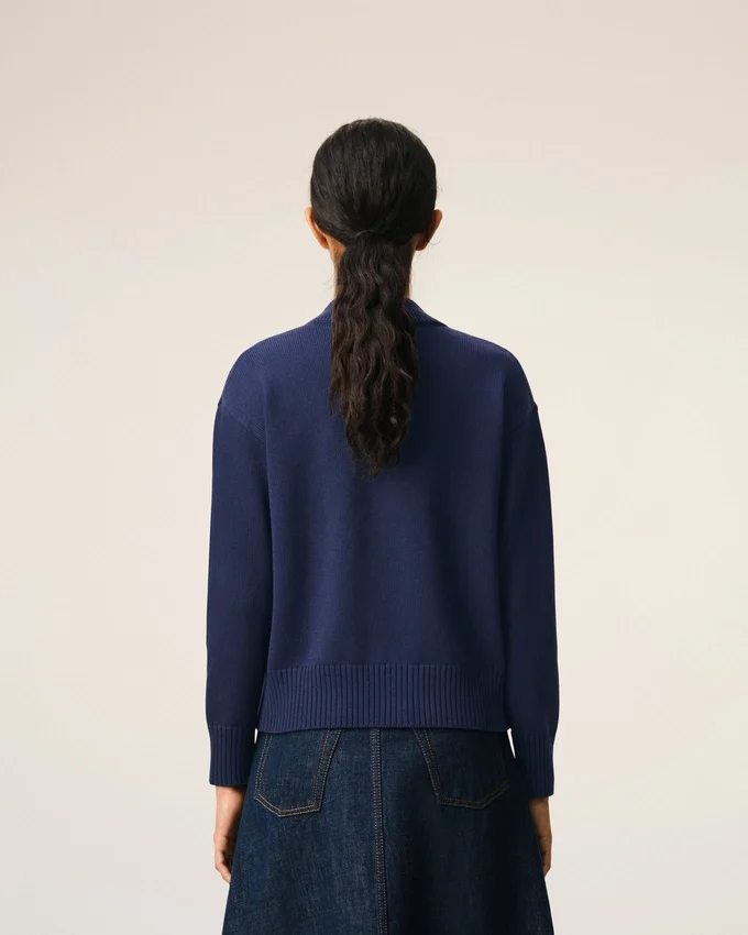 Blue Wool Ami De Coeur Cardigan Blue Wool Ami De Coeur Cardigan