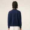Blue Wool and Cotton Crewneck Ami De Coeur Sweater Blue Wool and Cotton Crewneck Ami De Coeur Sweater
