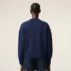 Blue Wool Crewneck Ami De Coeur Cardigan Blue Wool Crewneck Ami De Coeur Cardigan