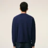 Blue Wool Crewneck Ami De Coeur Cardigan Blue Wool Crewneck Ami De Coeur Cardigan