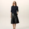 Blue Wool Crewneck Cardigan with Contrasted Ami De Coeur Blue Wool Crewneck Cardigan with Contrasted Ami De Coeur