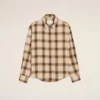 Boxy Beige Checkered Shirt Ami De Coeur in Canvas Boxy Beige Checkered Shirt Ami De Coeur in Canvas