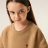 Brown Cotton Ami De Coeur Crewneck Sweatshirt