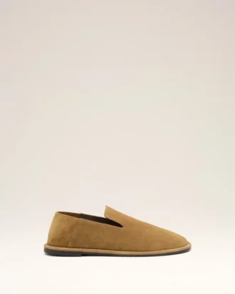 Brown Cow Leather Midi Slippers