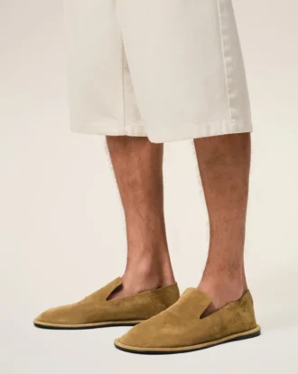 Brown Cow Leather Midi Slippers