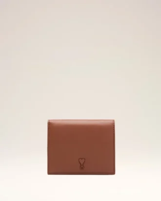 Brown Cowhide Leather Ami De Coeur Bifold Wallet