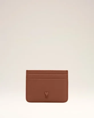 Brown Cowhide Leather Ami De Coeur Card Holder