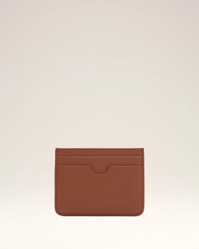 Brown Cowhide Leather Ami De Coeur Card Holder Brown Cowhide Leather Ami De Coeur Card Holder